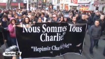 Fransa'daki katliamı protesto sırasında gerginlik