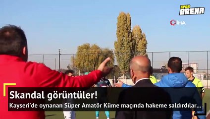 Kırmızı kartı gördü hakeme saldırdı!