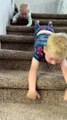 Younger Brother Loses Control Belly Sliding After Older Brother
