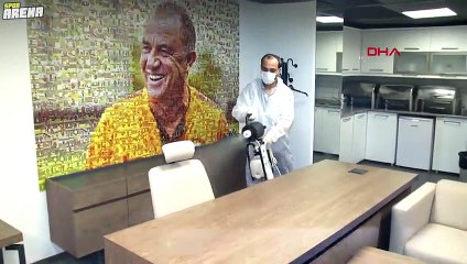 Dev maç öncesi Türk Telekom Stadı'nda dezenfeksiyon çalışması