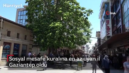 Sosyal mesafe kuralına en az uyan il Gaziantep oldu