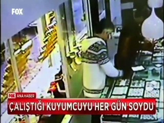 Çalıştığı kuyumcuyu soydu