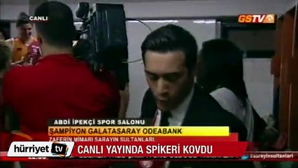 Canlı yayında spikeri kovdu