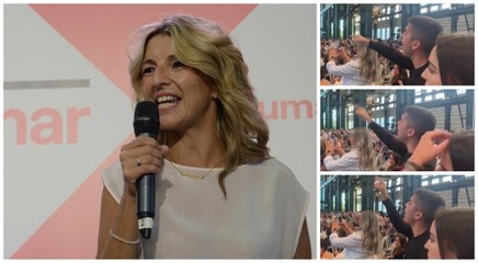 Fuego 'amigo': Los obreros se hartan del postureo de Yolanda Díaz y revientan su acto de autobombo