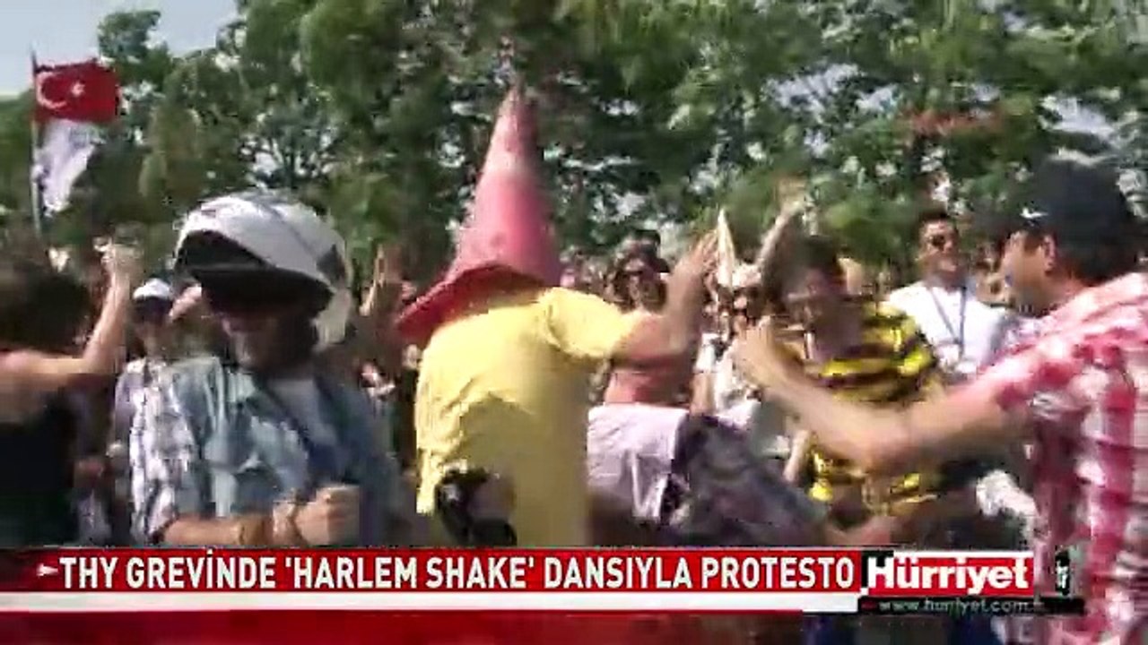 THY GREVİNDE 'HARLEM SHAKE' DANSIYLA PROTESTO