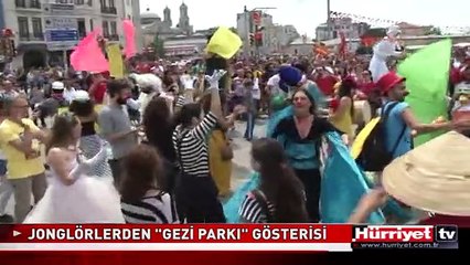 JONGLÖRLERDEN TAKSİM GEZİ PARKI GÖSTERİSİ