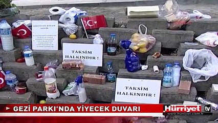 TAKSİM GEZİ PARKI'NDA YİYECEK DUVARI
