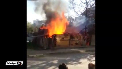 Başakşehir'de gecekondu yapıda çıkan yangın korkuttu