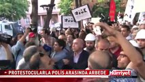 TMMOB YASASINI PROTESTO EDEN GRUPLA POLİS ARASINDA ARBEDE