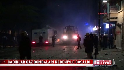 ÇADIRLAR GAZ BOMBALARI NEDENİYLE BOŞALDI
