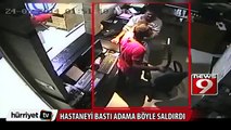 Hastaneyi basıp görevliye palayla saldırdı