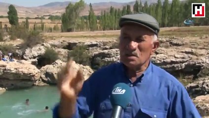 Uyuz olanlara çare olan Uyuz Gölü havadan böyle görüntülendi