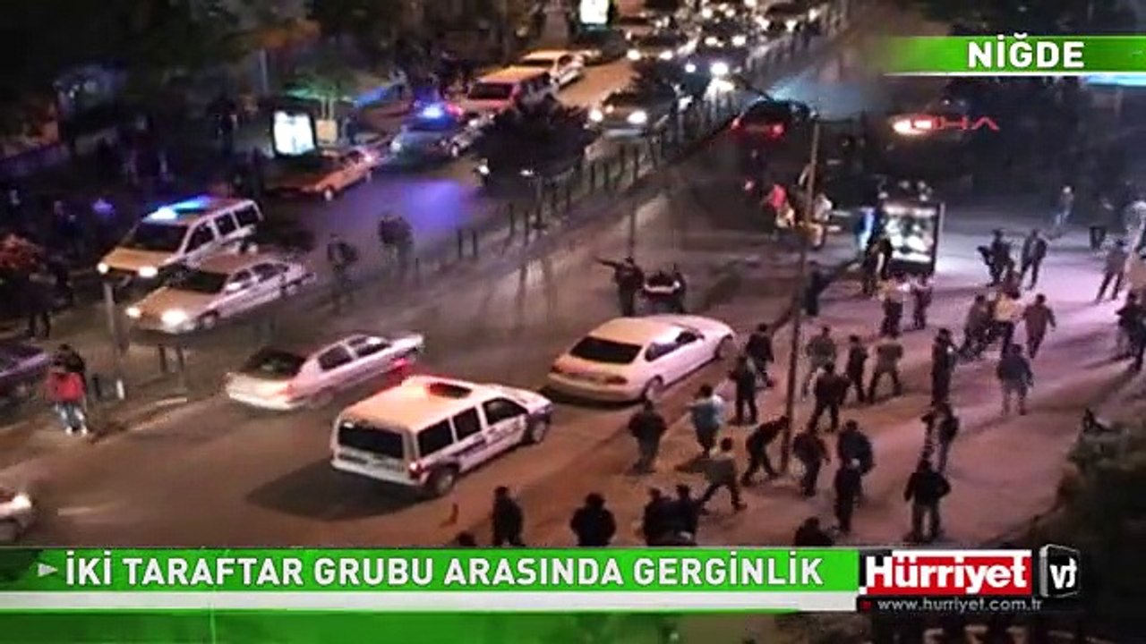 NİĞDE'DE DERBİ SONRASI İKİ TARAFTAR GRUBU ARASINDA GERGİNLİK