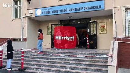 LGS’ye giren öğrenciler hijyen koridorundan geçti