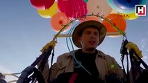 Uçan balonlarla 25 kilometre uçtu