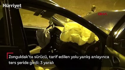 Zonguldak'ta feci kaza! Tarif edilen yolu yanlış anlayınca ters şeride girdi