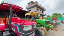 JCB 3dx Loading Mud in Trolley With 4wd Mahindra Arjun NOVO 605 John Deere Eicher 242 Tractors