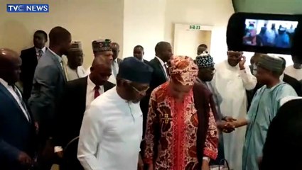 Moment Tinubu Arrives For Meeting With APC Governors, NWC Members