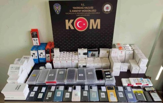Tekirdağ haber... Tekirdağ'da kaçak telefon operasyonu