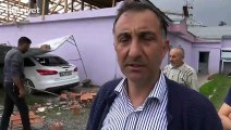 Kars'ta hortum ve şiddetli fırtına kamyoneti devirdi, çatıları uçurdu