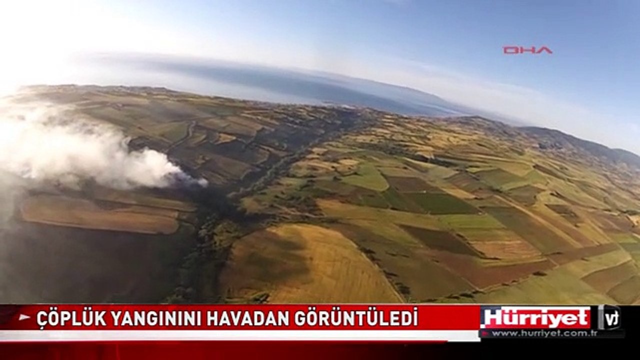 TEKİRDAĞ'DAKİ YANGIN HAVADAN BÖYLE GÖRÜNTÜLENDİ