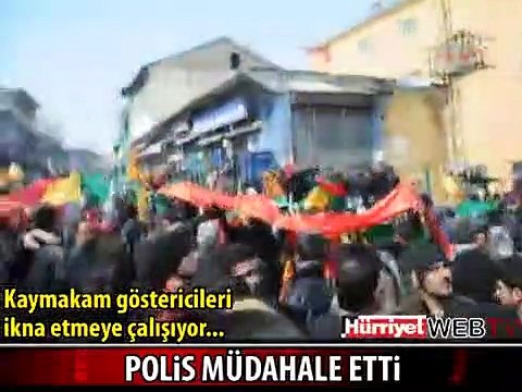 KAYMAKAM İKNA EDEMEYİNCE POLİS MÜDAHALE ETTİ