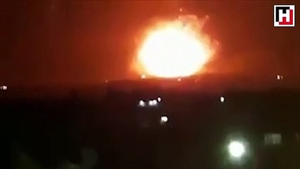Suriye'de askeri üslerde büyük patlamalar: Gözler o ülkeye döndü