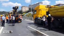 Haliç'te kaza trafiği felç etti