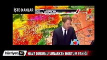 Hava durumu sunarken hortum paniği!