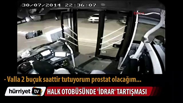 Halk otobüsünde idrar tartışması