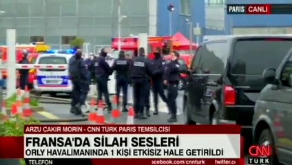 Paris'teki havaalanında silah sesleri