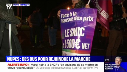 Une centaine de bus ont été mis en place pour acheminer les participants de la marche contre la vie chère