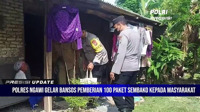 POLRES NGAWI GELAR BANSOS PEMBERIAN 100 PAKET SEMBAKO KEPADA MASYARAKAT YANG TERDAMPAK KENAIKAN BBM