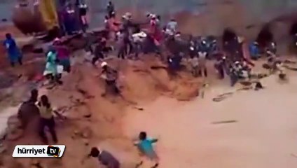 Heyelan anı böyle görüntülendi