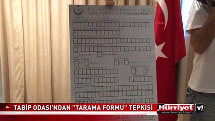 TABİP ODASI'NDAN "TARAMA FORMU" TEPKİSİ