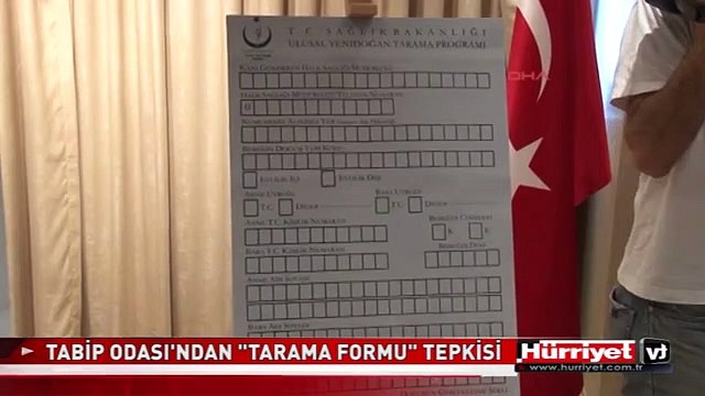 TABİP ODASI'NDAN TARAMA FORMU TEPKİSİ