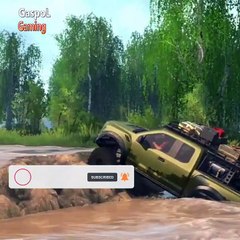 car passing on Collapsed Road - Spintires- MudRunner  Is your video created for kids