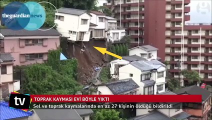 Toprak kayması evi böyle yıktı