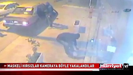 MASKELİ HIRSIZLAR KAMERAYA BÖYLE YAKALANDI