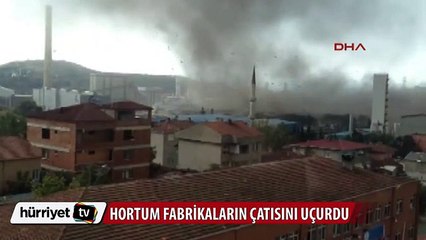 Kocaeli'nde hortum fabrikaların çatısını uçurdu