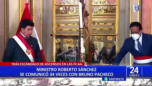 Ministro Sánchez registra 34 llamadas con Bruno Pacheco tras escándalo de ascensos en las FF.AA.