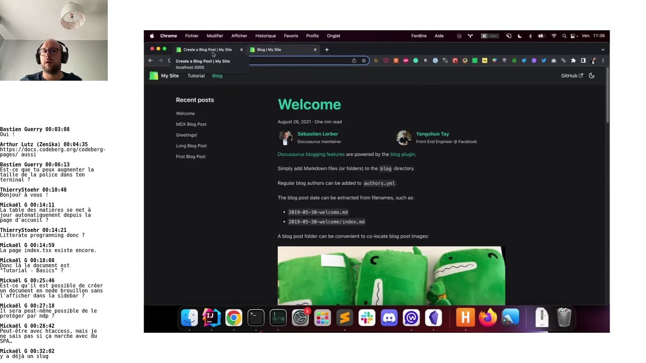 Atelier BlueHats: présentation de Docusaurus