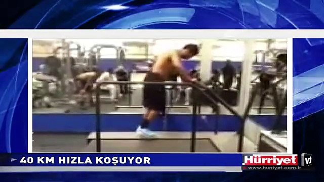KOŞU BANDINDA 40 KM HIZLA KOŞUYOR