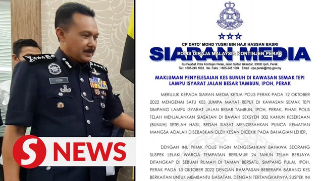 Murder of woman found by roadside in Ipoh solved, claim cops