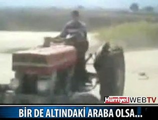 TRAKTÖRÜ ARABA GİBİ KULLANIYOR