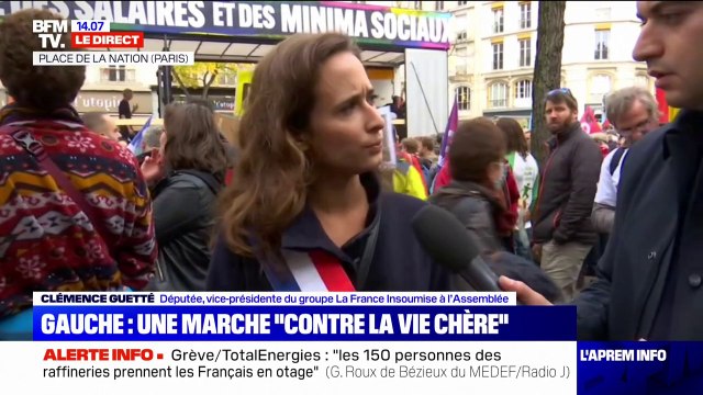 Pour Clémence Guetté, députée LFI, la marche contre la vie chère et les débats à l'Assemblée nationale sont complémentaires