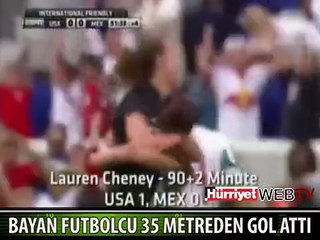 KADIN FUTBOLCUNUN 35 METREDEN MUHTEŞEM GOLÜ
