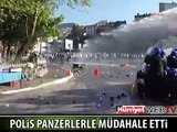 POLİS TARAFTARLARA PANZERLERLE MÜDAHALE ETTİ