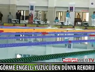 GÖRME ENGELLİ YÜZÜCÜDEN DÜNYA REKORU