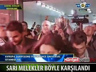 AVRUPA ŞAMPİYONU SARI MELEKLER COŞKUYLA KARŞILANDI